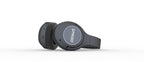 Black wireless earbuds with 'SpaceBuds' branding on a white background