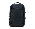 Black backpack with Spigeo branding on a white background
