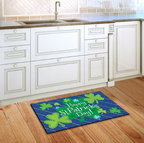 St. Patrick’s Day Doormat Insert (Blue Plaid Shamrocks)