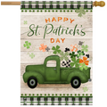 Happy St. Patrick’s Day Green Truck House Flag (40" x 28")