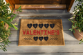 Happy Valentine’s Day Heart Banner Doormat (30x18 Natural Coir)