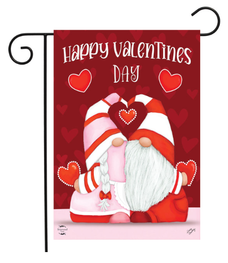 Happy Valentine’s Day Gnomes Garden Flag (Cute Valentine Porch Flag)