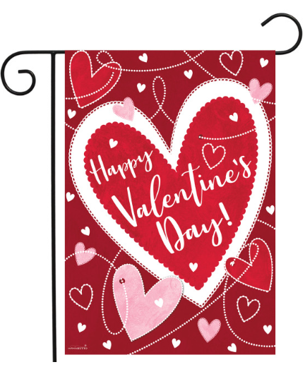 Heart Toss Valentine’s Day Outdoor Décor Bundle (Garden Flag + House Flag + Doormat + Mailbox Cover)