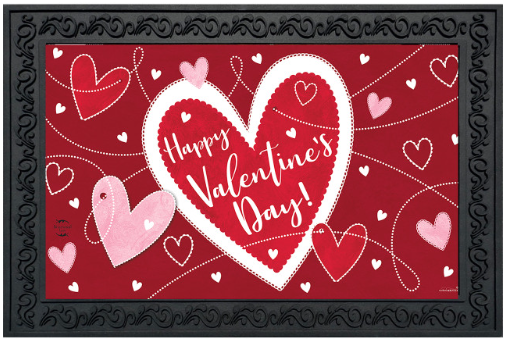 Heart Toss “Happy Valentine’s Day” Doormat