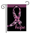 Hope Ribbon Garden Flag (Pink Floral Awareness Yard Flag)
