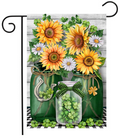 Irish Mason Jars Garden Flag (Sunflowers, Daisies & Lucky Clovers)