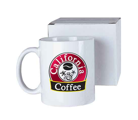 Personalized 11 oz. White Sublimatable Ceramic Mug with White Gift Box