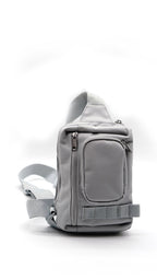 Gray crossover bag on a white background