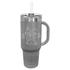 40 oz. Travel Mug with Straw and Snap Lid