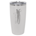 Polar Camel 20 oz White Golf Dimple Tumbler (Laser Engraved) + Slider Lid