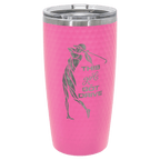 Polar Camel 20 oz Pink Golf Dimple Tumbler (Laser Engraved) + Slider Lid