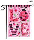 Ladybug Love Garden Flag (Cute LOVE Valentine Porch Flag)
