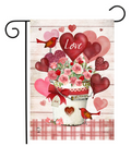 Love Bouquet Garden Flag (Roses & Hearts Valentine Porch Flag)
