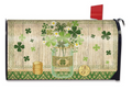 Lucky Clovers Magnetic Mailbox Cover (Standard) — Rustic Clover Bouquet & Gold Coins