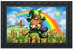 Lucky Irish Gnome Doormat Insert (Rainbow & Gold Coins St. Patrick’s Day)
