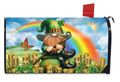 Lucky Irish Gnome Magnetic Mailbox Cover (Standard) — Rainbow & Pot of Gold Decor