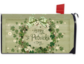 Lucky Wreath Magnetic Mailbox Cover (Standard) — Happy St. Patrick’s Day Floral Clover Wreath
