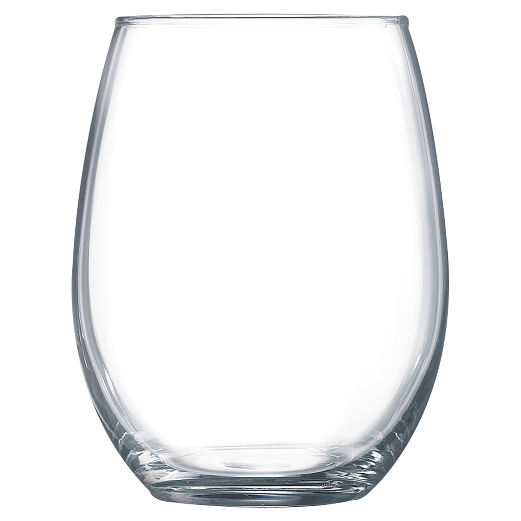 Clear glass tumbler on a white background