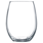 Clear glass tumbler on a white background