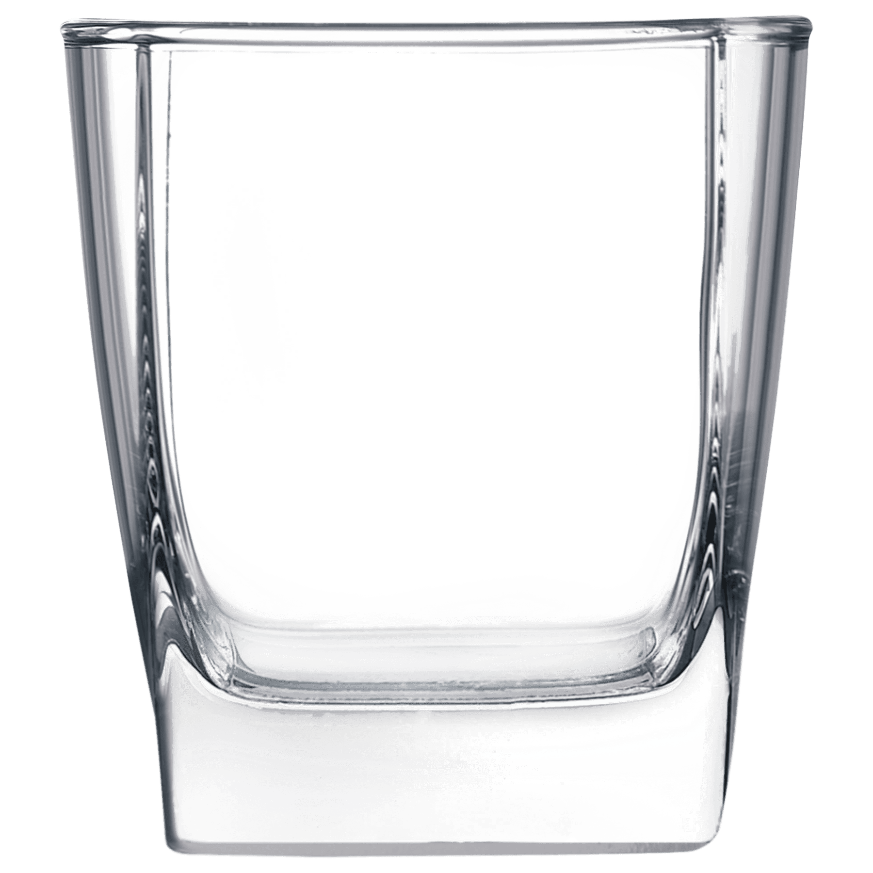 Clear square glass on a transparent background