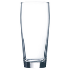Clear glass tumbler on a white background