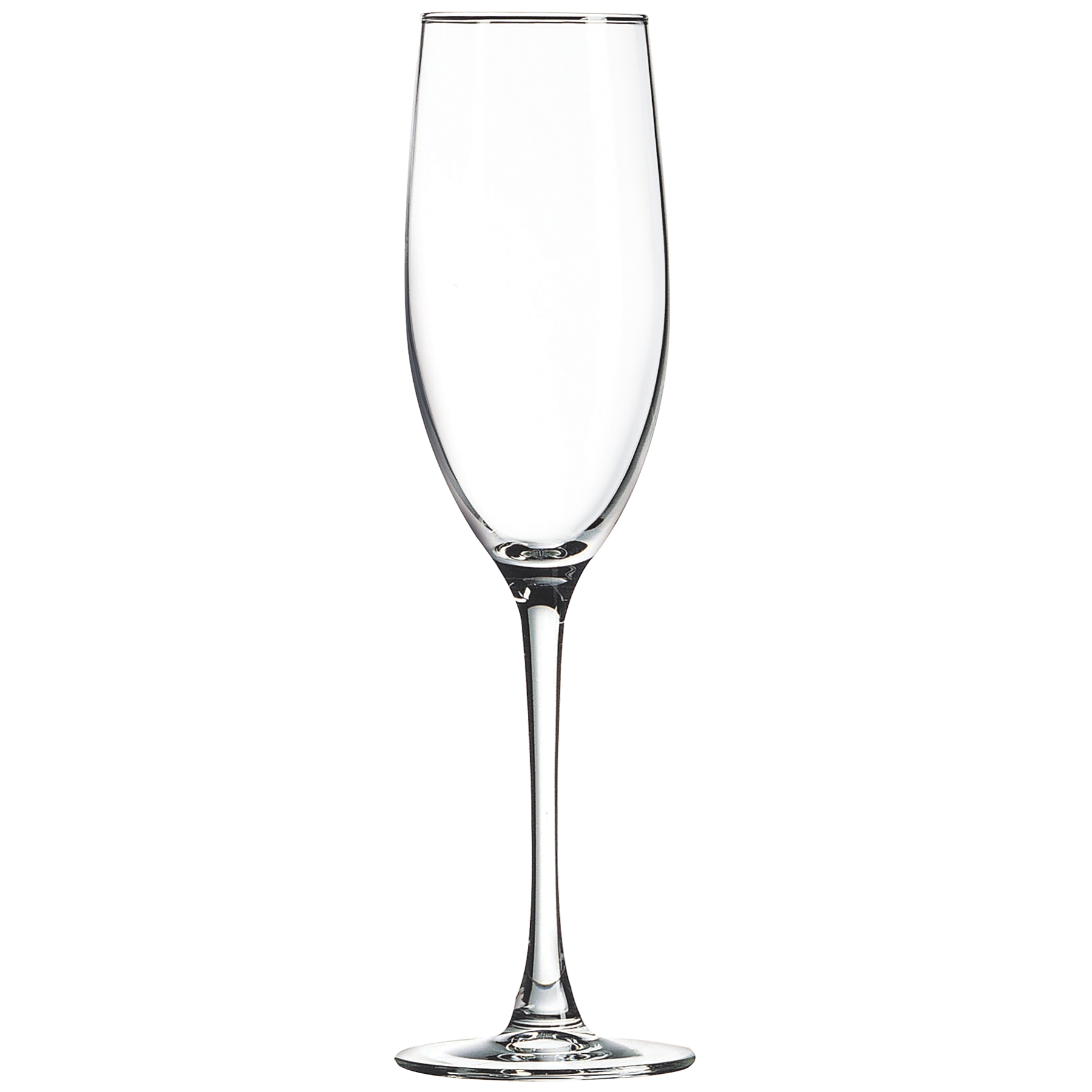 Clear wine glass on a white background