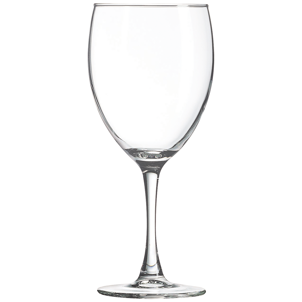 Clear wine glass on a white background