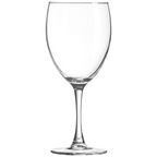 Clear wine glass on a white background