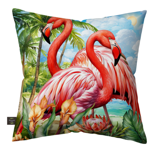 Pair of Flamingos Decorative Throw Pillow