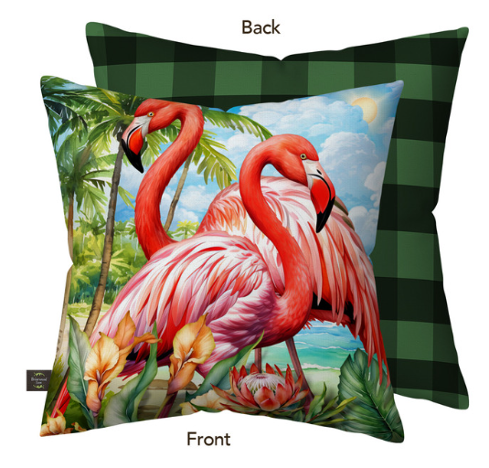 Pair of Flamingos Decorative Throw Pillow