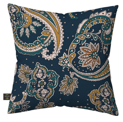 Paisley Burlap Decorative Throw Pillow
