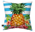Pineapple and Stripes Decorative Throw Pillow