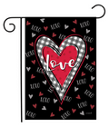 Plaid Heart LOVE Garden Flag (XOXO Valentine Porch Flag)