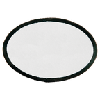 Custom Oval Sublimation Patch (3" x 2") – Adhesive Back + Black Border (12 Patch Minimum)