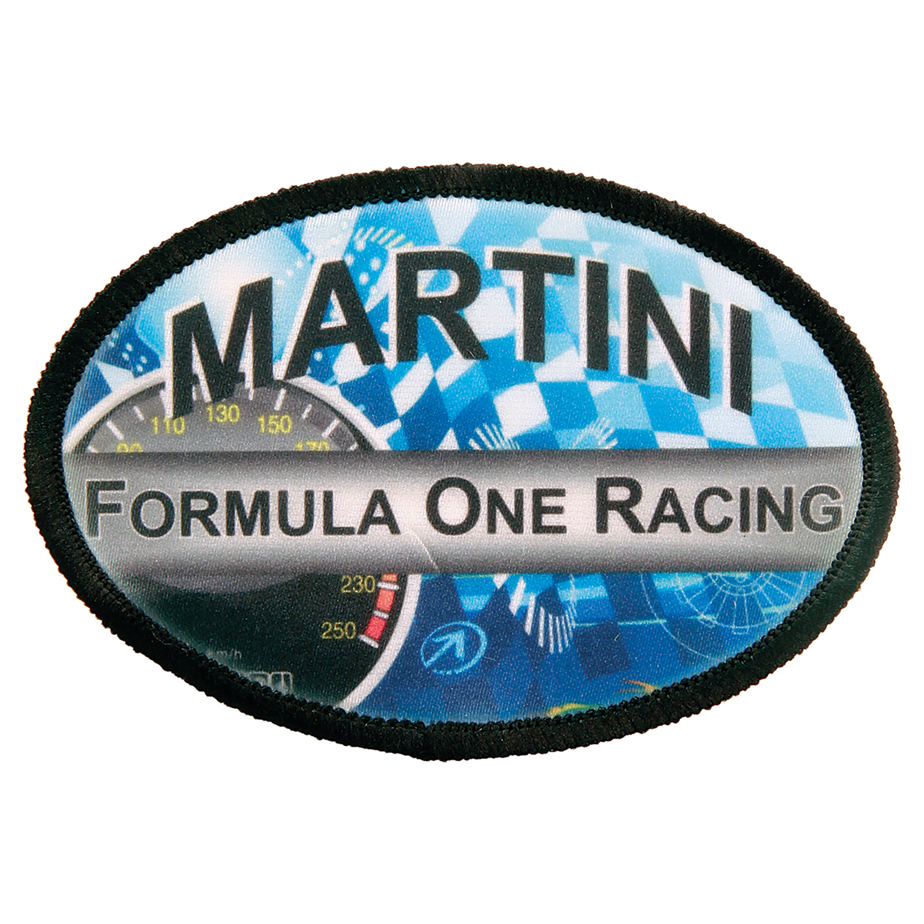 Custom Oval Sublimation Patch (3" x 2") – Adhesive Back + Black Border (12 Patch Minimum)