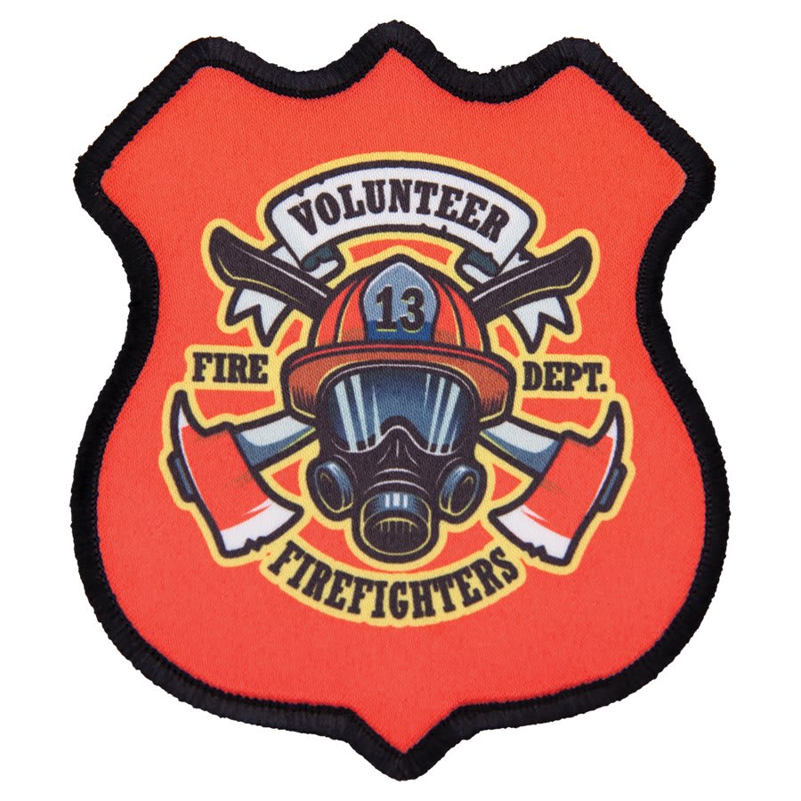 Custom 4-Point Shield Sublimation Patch (3" x 3 1/2") – Adhesive Back + Black Border (12 Patch Minimum)