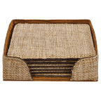 Personalized 4" x 4" Burlap Square Coaster Set (6-Pack with Holder) – Sublimation Ready