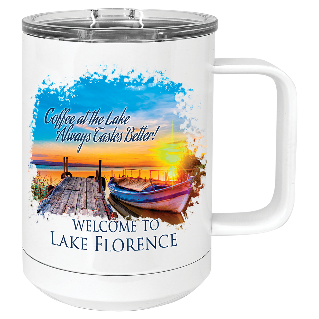 Personalized 15 oz Polar Camel White Vacuum Insulated Mug with Slider Lid – Sublimation Ready