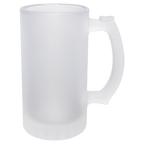 Frosted glass mug with handle on a white background
