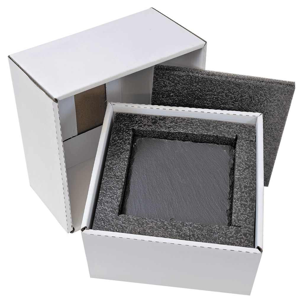 Personalized 4" x 4" Square Slate Coaster Set (6-Piece, Gift Boxed)