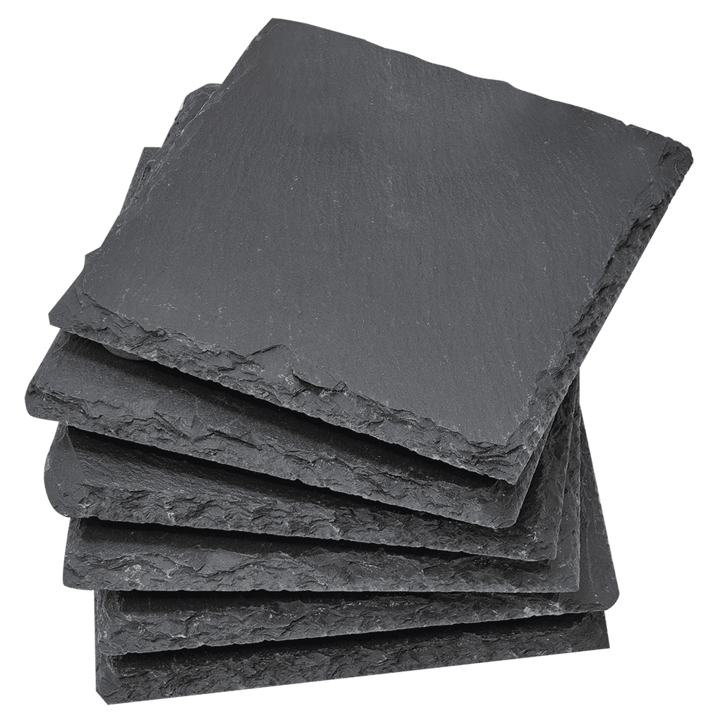Personalized 4" x 4" Square Slate Coaster Set (6-Piece, Gift Boxed)