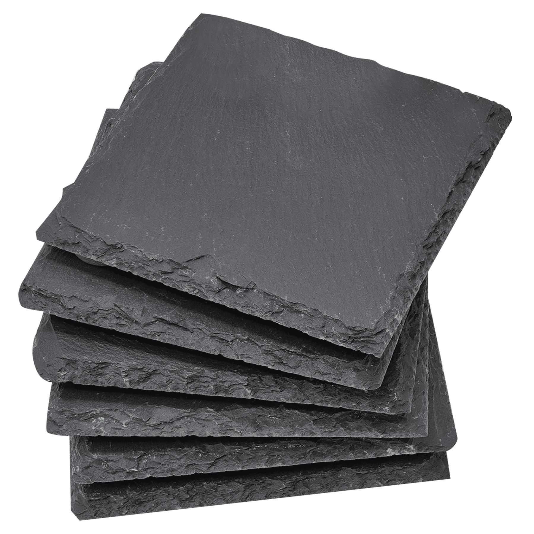 Personalized 4" x 4" Square Slate Coaster Set (6-Piece, Gift Boxed)