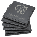 Personalized 4" x 4" Square Slate Coaster Set (6-Piece, Gift Boxed)
