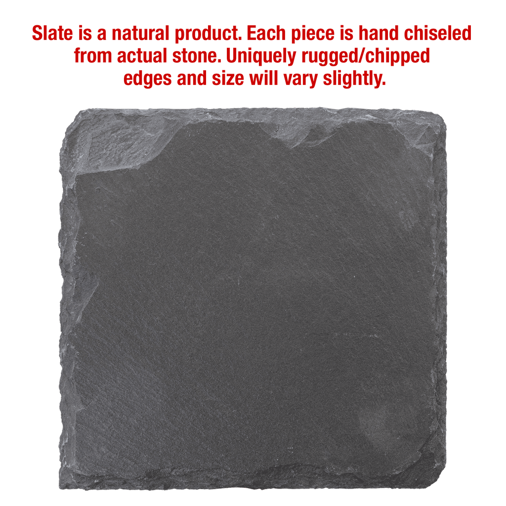 Personalized 4" x 4" Square Slate Coaster Set (6-Piece, Gift Boxed)