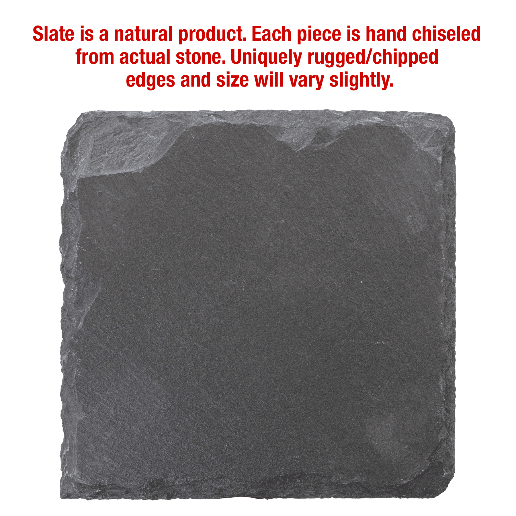 Personalized 4" x 4" Square Slate Coaster Set (6-Piece, Gift Boxed)