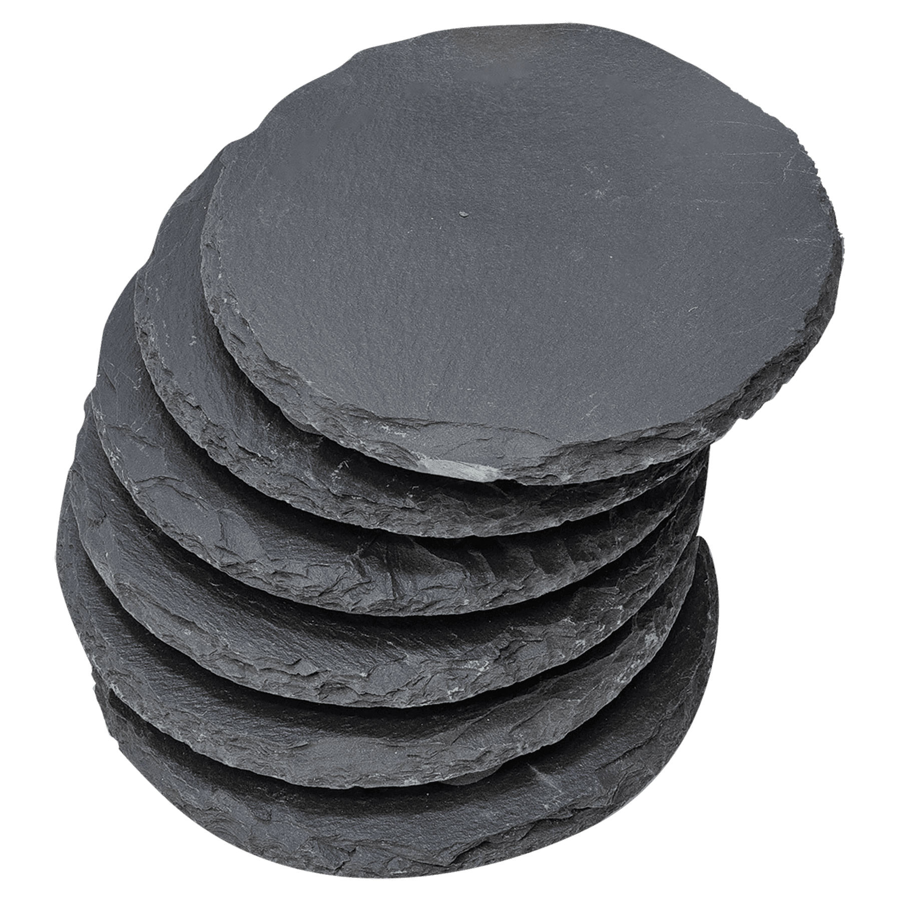 Personalized 4" Round Slate Coaster Set (6-Piece, Gift Boxed)