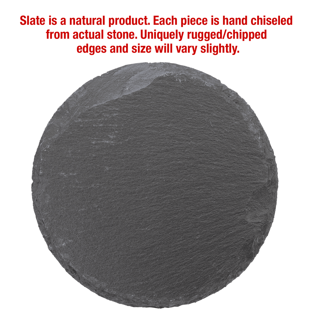 Personalized 4" Round Slate Coaster Set (6-Piece, Gift Boxed)