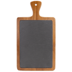 Acacia Wood & Slate Cutting Board – 13 1/4" x 7" Paddle Shape