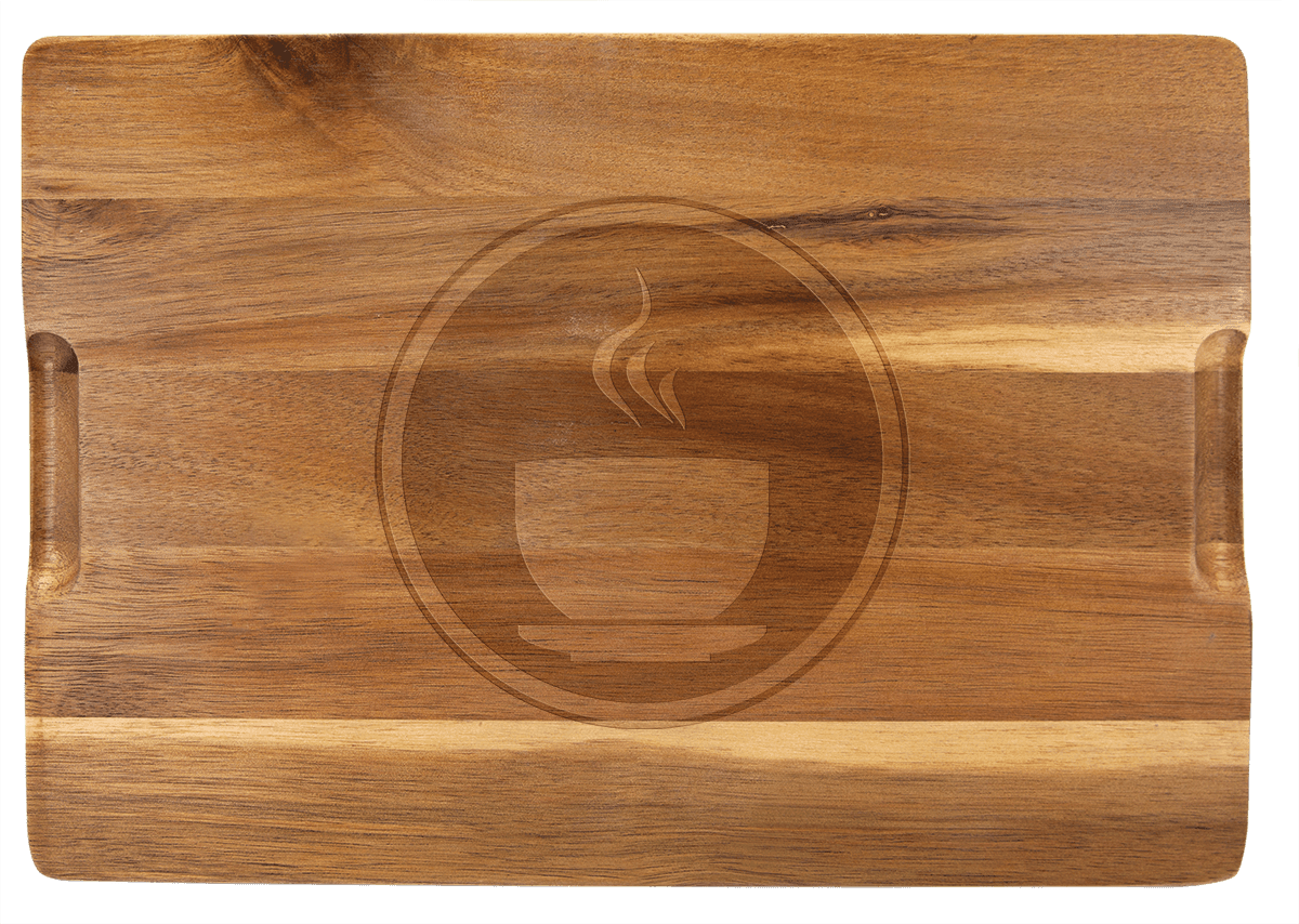 Personalized 13" x 9" Acacia Wood/Slate Cutting Board