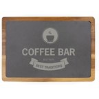 Personalized 13" x 9" Acacia Wood/Slate Cutting Board